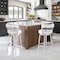 Armen Living Madrid 26" Counter Height Swivel White Faux Leather and Brushed Stainless Steel Bar Stool LCMABABSWH26 - alternate 1